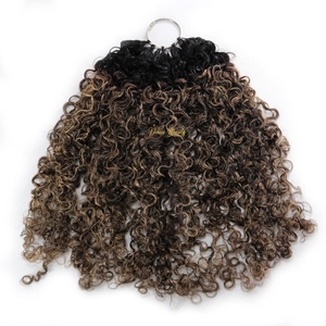 Estensioni di Capelli Umani Vmae con Trecce Crochet a Piuma, Ricci Profondi Afro Kinky, Balayage Biondo Cenere, Capelli Vergini Grezzi - Product Image 1