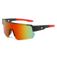 Nouvelles lunettes de soleil de sport surdimensionnées, protection UV400, verres non polarisés, lunettes de cyclisme coupe-vent pour femmes, hommes et adultes