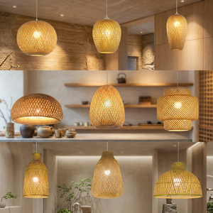 Rattan Art Chandelier <b>Led</b> Bamboo Room Bedroom Indoor Pendant <b>Led</b> <b>Light</b> Modern Chandeliers Ceiling Luxury Pendant <b>Light</b> - Product Image 1