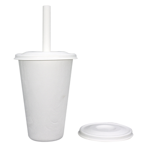 Tasses <span class=keywords><strong>à</strong></span> café en bagasse de <span class=keywords><strong>canne</strong></span> <span class=keywords><strong>à</strong></span> sucre jetables 8 12 16oz dégradables écologiques avec dôme/couvercle plat pour thé au <span class=keywords><strong>lait</strong></span> - Product Image 5