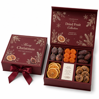 Caja de Regalo Plegable Magnética de Cartón Rígido de Gran Capacidad, con Laminación Mate, para Frutos Secos, Caja de Navidad