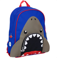 Sac à dos scolaire personnalisable avec impression de requin de dessin animé pour garçons, unisexe, voyage, en polyester et design imperméable