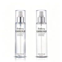 Flacon pulvérisateur cosmétique transparent en PET de 150 ml, vide, avec pulvérisateur argenté, logo personnalisé pour les soins de la peau, tonique