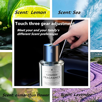 Diffuseur de parfum pour voiture 160 ml, rechargeable par USB, pour porte-gobelet, pulvérisateur ultrasonique d'huiles essentielles, bouteille en verre, lumière d'ambiance