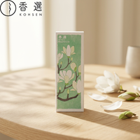 Bâtons d'encens Kosaido Ikadenshin Magnolia avec support en bois de bambou japonais 7cm, style zen, parfumés et aromatiques pour la maison, livraison gratuite via