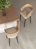 Tabouret de bar de luxe moderne de style italien haut de gamme avec dossier pour îlot de cuisine, usage domestique