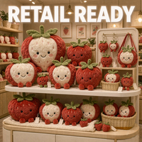 Jouets en peluche fraise personnalisés OEM ODM, lapin en peluche à oreilles de fraise, vente en gros