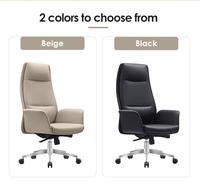Chaise de bureau de directeur exécutif ergonomique à dossier haut avec siège et dossier rembourrés en PU pivotant roulant avec mousse haute densité