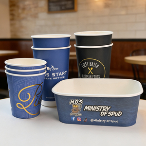 Gobelets à café en papier biodégradable compostable en bagasse de canne à sucre avec couvercles, logo personnalisé, marque, 8 oz, 10 oz, 12 oz, 16 oz, 22 oz - Product Image 4