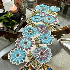 Camino de Mesa Bordado con Diseño de Libélula, Estilo Bohemio, Decoración para el Hogar, Material de Algodón Lavable - Product Image 1