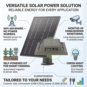 Panneau solaire personnalisé avec batterie au lithium pour éclairage public 6W 12V IP66 étanche monocristallin pour éclairage extérieur de jardin Modèle S2313 - Product Image 3
