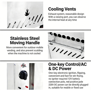 Rôtissoire à noix pour cuisine communautaire, capacité 4-6 kg, conception multi-utilisateurs pour une utilisation partagée - Product Image 3