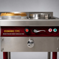 Cuisinière professionnelle en acier inoxydable 201 pour restaurant, 1 brûleur wok + 1 brûleur à mijoter, gaz naturel, double zone de contrôle facile