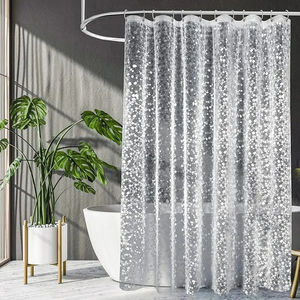 Bathroom <strong>Shower</strong> <strong>Curtain</strong> Transparent <strong>Lining</strong> Waterproof Bathtub Bathing Cover PEVA Mildew Proof Cobblestone Hooks - Product Image 6