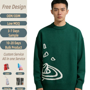 Maglione Autunnale Personalizzato <span class=keywords><strong>da</strong></span> Uomo con Collo Rotondo, Pullover Lavorato a Maglia Comodo e Casual - Product Image 1