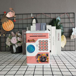 Riconoscimento delle impronte digitali ATM macchina salvadanaio portatile Password Roll <span class=keywords><strong>Money</strong></span> Music gattino animale salvadanaio giocattolo - Product Image 5