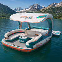 Plateforme flottante gonflable pour les loisirs en lac et en mer, grand ponton rond pour les événements sociaux et les activités ludiques
