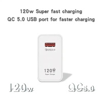 Chargeur mural portable USB KeKe-F002 120W QC5.0, entrée rapide EU/US/UK, sortie 12V, protection PC, compatible IOS