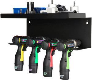 Heavy Duty Hanging Wall Mount Drill Storage Rack Garage Power Tool Holder Organizer Shelf