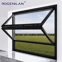 Fenêtre pliante verticale en aluminium sur mesure Rogenilan, double vitrage, extérieur, vitrage trempé, pliable, relevable