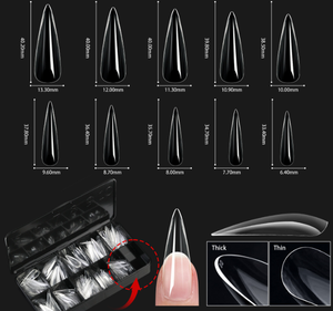 Placa Transparente de PP para Extensión de Uñas, Forma Almendrada, Stiletto, Francesa, Corta, Cuadrada, Trapezoidal - Product Image 3