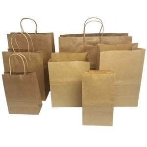 Sacs en papier kraft écologiques multi-tailles avec poignées pour l'emballage alimentaire, les cadeaux et le shopping en détail - Product Image 5