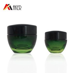 15 ml 50 ml de luxe vert dégradé en verre cosmétique pot de crème avec couvercle à vis noir et intérieur casquette - Product Image 1