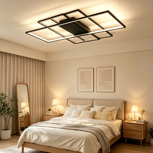 Plafonnier LED Rectangulaire Élégant et Luxueux avec Télécommande pour Chambre et Salon – Luminaire Principal Complet – Offre Spéciale - Product Image 4