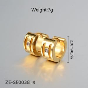 Pendientes Redondos Anchos Personalizados de Moda, Color Dorado, Estilo Japonés y Coreano, Venta al por Mayor - Product Image 6