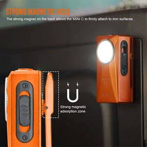Lampe à clip TrustFire MINIC 800 lumens, 5 en 1, projecteur, lampe torche plate magnétique RGB, rechargeable par USB C, lampe torche porte-clés - Product Image 3
