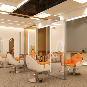Winplus disegna oro in piedi capelli bellezza <span class=keywords><strong>parrucchieri</strong></span> doppio lato specchio salone con luci a Led - Product Image 6