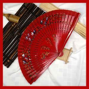 Éventail pliant de luxe en bambou espagnol, personnalisé, double face, pour femme, en bois, vente en gros - Product Image 6