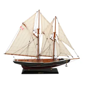 31.5 ''ahşap kanadalı bluenose yelkenli tekne modeli ekran woodcraft yelkenli yat modeli denizcilik deniz dekor