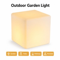 Lámpara de Jardín de Plástico para Exteriores, Cubo LED de 16 Colores Cambiantes, IP65 Impermeable, Recargable, para Decoración de Patio y Terraza