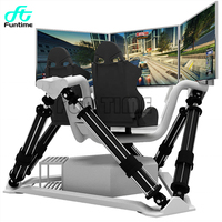 Machine de jeu de course automobile VR à trois écrans, simulateur de conduite en réalité virtuelle avec plateforme de mouvement DOF à vendre