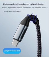 Kabel Braided Type C ke Type C 100W PD Fast Charging dengan Pelindung Foil 5A Arus Tinggi untuk Penggunaan Ponsel IOS & Komputer