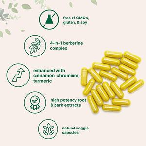 แคปซูลเบอร์เบอรีนสำหรับผู้ใหญ่พร้อมอบเชยซีลอนและโครเมียม OEM 1500 มก. ผลิตภัณฑ์เสริมอาหารสมุนไพรออร์แกนิกบริสุทธิ์ แคปซูลเบอร์เบอรีน มีสินค้าในสต็อก - Product Image 2