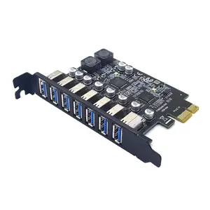 PCE7USB-R05 USB3.2 GEN1 확장 카드 듀얼 포트 19PIN 어댑터 카드 7 포트 어댑터 확장 카드 D720201