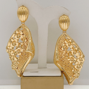 Yulaili Hotsale feuille forme femmes Vintage rond grandes boucles d'oreilles à <span class=keywords><strong>la</strong></span> mode à <span class=keywords><strong>la</strong></span> mode Fine mariée mariage bijoux Boho fête pédants - Product Image 1