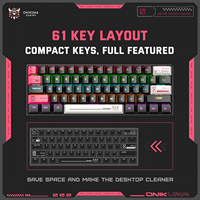 ONIKUMA G55 RGB LED rétro-éclairé clavier portable clavier mécanique de jeu pour ordinateur portable 61 touches clavier de jeu