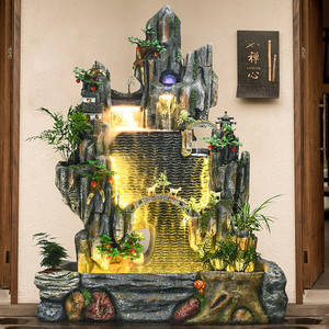 Artificial Rockery Water Feature Resin Indoor Outdoor Decor Home Garden Courtyard Decoration With Led Lights - Product Image 1