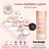 Palette de poudre illuminatrice scintillante imperméable personnalisable avec votre logo – Vente en gros, longue tenue, naturelle, végétalienne, marque privée