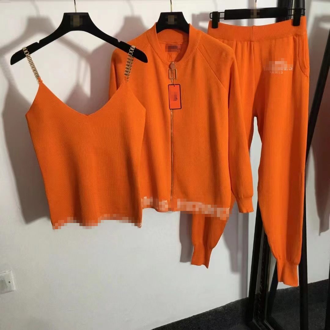 Top Quality Clothing Luxury Sweaters Women Ladies Knit Suit Designer Clothes Famous Brands Cozy Knit Set 3 Piece