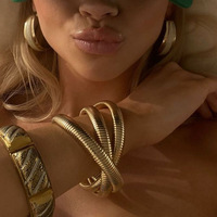 Bracelets en chaîne de serpent élastique volumineux, tendance streetwear exagérée, unisexe, bijoux en acier inoxydable anti-ternissement