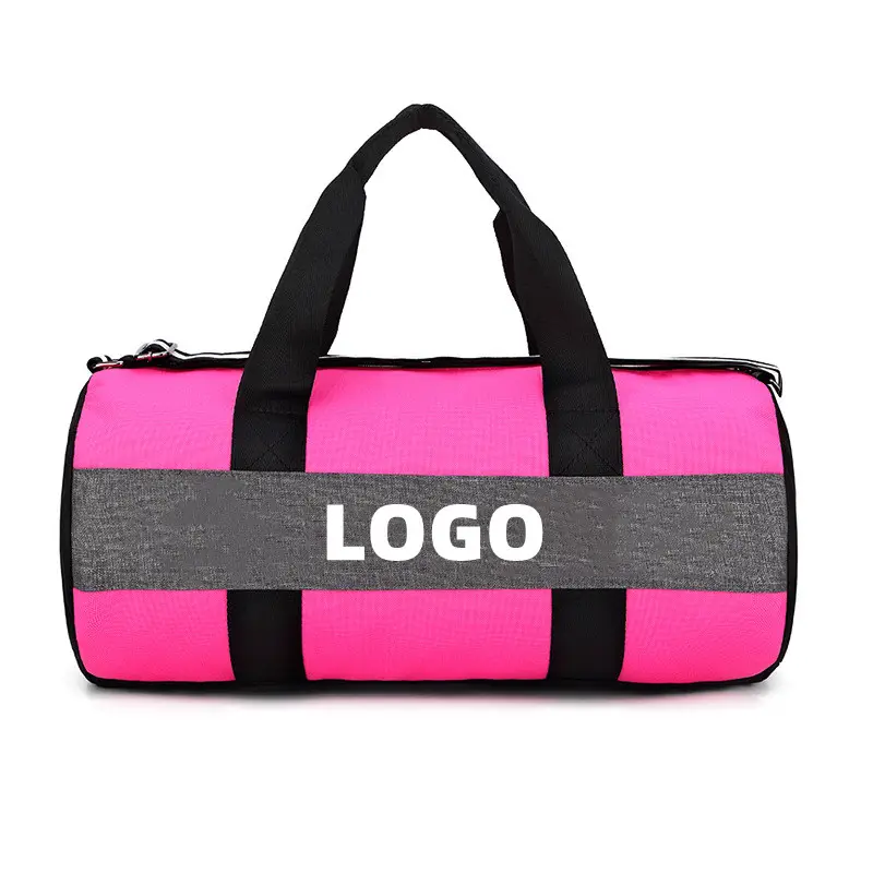 Customized Waterproof Gym Bag Duffel Sports Bag Fitness Outdoor Travel Pink Women Handbag Large Capacity Storage Shoulder Bag