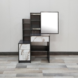 Nhà Máy Giá Sản phẩm mới mô hình tối gỗ bàn trang điểm với cử<span class=keywords><strong>a</strong></span> trượt nhân đôi bàn trang điểm - Product Image 4