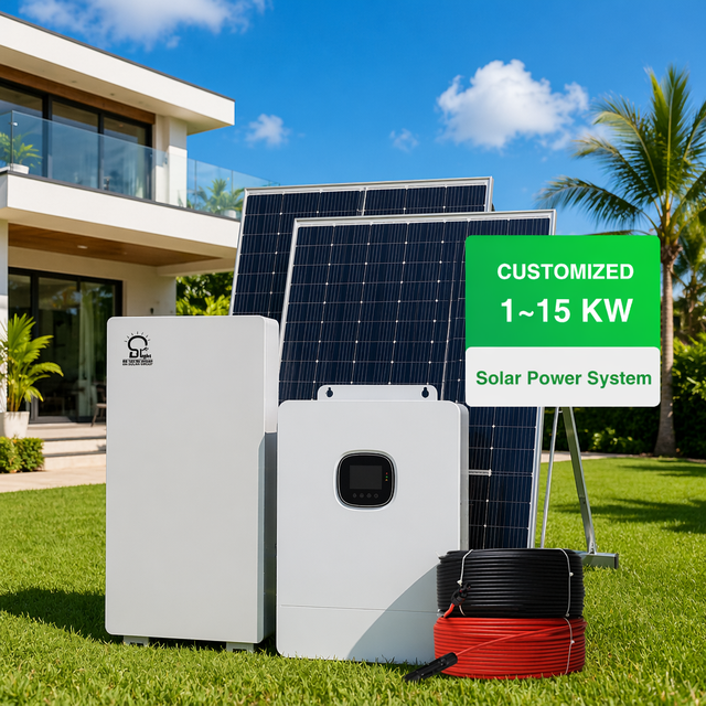 BR SOLAR Complete 10kW Off-Grid Solar Kit 48V Hybrid LFP Battery Solar Energy Storage System for Home Use