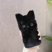 Focus Usine Offre Spéciale prix chat mignon étui en peluche pour iPhone étui souple en TPU étuis de téléphone portable en peluche