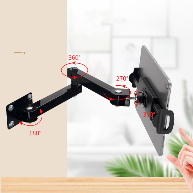 Flexible Metal Wall-mounted Tablet Pc Phone Bracket Holder for iPad Pro Mini air