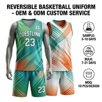 Maillot de basket-ball réversible personnalisé QuestLink unisexe, sublimation, séchage rapide, respirant, en maille polyester, uniforme de sport